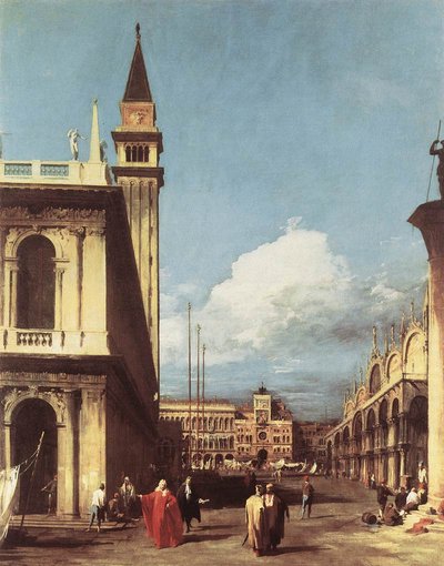 Die Piazzetta, Blick auf den Uhrturm von Giovanni Antonio Canal